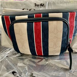 NWT COACH Thompson Belt Bag In Signature Jacquard With Stripes NEWEST Styled